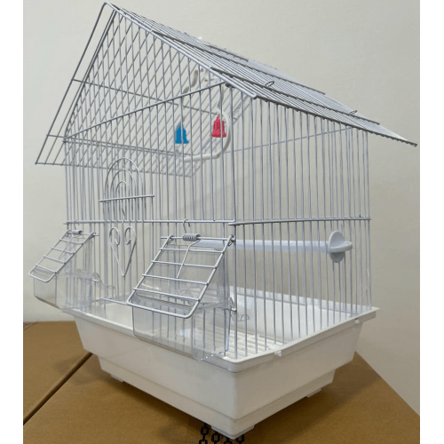 METAL BIRD CAGE A101 CM 28X38X21 - WHITE METAL BIRD CAGE A101 CM 28X38X21 - WHITE